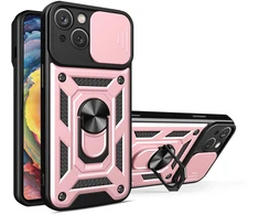 Hurtel Šarvuotas dėklas iPhone 14 Plus su kameros dangteliu – rožinis