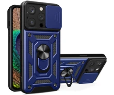 Hurtel Šarvuotas dėklas iPhone 15 Pro su kameros dangteliu – mėlynas