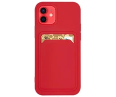 Hurtel Silikoninis dėklas-piniginė iPhone 12 Pro – raudonas