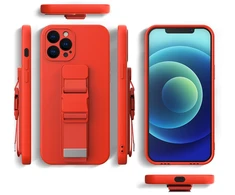Hurtel Silikoninis dėklas su dirželiu iPhone 12 mini – šviesiai mėlynas