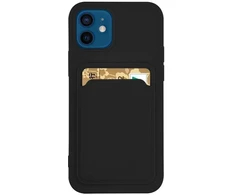 Hurtel Silikoninis dėklas su kortelės kišene Galaxy A22 4G – juodas