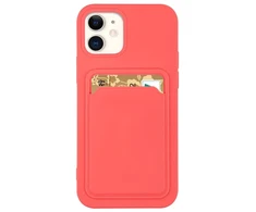 Hurtel Silikoninis dėklas su kortelės kišene iPhone 12 Pro Max – oranžinis
