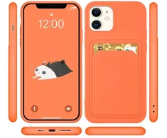 Hurtel Silikoninis dėklas su kortelės skyriumi Galaxy A72 4G – burgundiškas