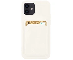 Hurtel Silikoninis dėklas su kortelių kišene Galaxy A72 – baltas