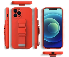 Hurtel Silikoninis dėklas su virvele iPhone 12 Pro Max – mėlynas