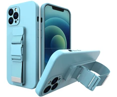 Hurtel Silikoninis dėklas su virvele iPhone 12 Pro Max – mėlynas