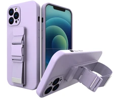 Hurtel Silikoninis dėklas su virvele iPhone 12 Pro Max – violetinis