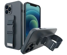 Hurtel Silikoninis dėklas su virvele iPhone 13 – tamsiai mėlynas