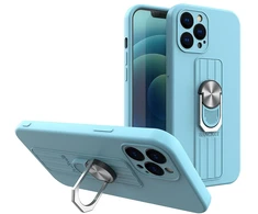 Hurtel Silikoninis dėklas su žiedu iPhone 13 Pro – šviesiai mėlynas