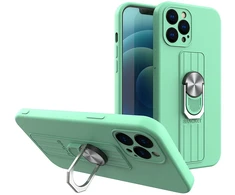 Hurtel Silikoninis dėklas su žiedu iPhone 12 Pro Max – mėtinis