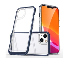 Hurtel Skaidrus 3in1 dėklas iPhone 13 mini – mėlynas rėmelis