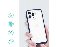 Hurtel Skaidrus 3in1 dėklas iPhone 13 Pro Max – mėlynas