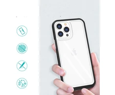 Hurtel Skaidrus 3in1 dėklas iPhone 13 Pro Max – juodas rėmelis
