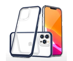 Hurtel Skaidrus 3in1 dėklas iPhone 14 Pro – mėlynas rėmelis