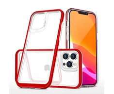 Hurtel Skaidrus sustiprintas dėklas iPhone 14 Pro – raudonas