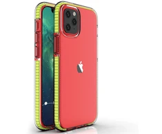 Hurtel Skaidrus TPU dėklas iPhone 13 mini – geltonas rėmelis