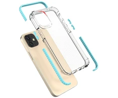 Hurtel Spring Armor skaidrus TPU dėklas iPhone 12 mini – mėlynas