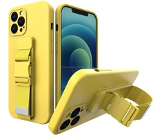 Hurtel Virvelinis TPU dėklas su dirželiu iPhone 13 mini – geltonas
