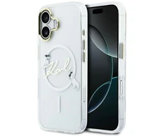 Karl Lagerfeld IML Choupettes Karl Script Logo MagSafe iPhone 17 dėklas – skaidrus