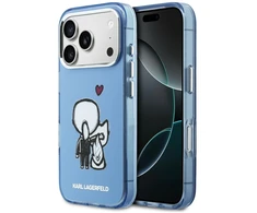 Dėklas Karl Lagerfeld Karl &amp; Choupette Back MagSafe Case for iPhone 17 Pro Max - Mėlyna
