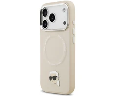 Karl Lagerfeld Karl Pin MagSafe dėklas skirtas Apple iPhone 17 Pro Max rusvai gelsvas