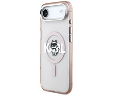 Karl Lagerfeld IML Choupette Sketch Logo MagSafe dėklas Apple iPhone Air rožinės spalvos