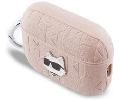 Dėklas Karl Lagerfeld Monogram Choupette Head Case for AirPods Pro 3 - Rožinė