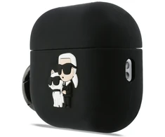 Karl Lagerfeld 3D Logo NFT Karl and Choupette Silicone dėklas skirtas AirPods Pro 3 juodos spalvos