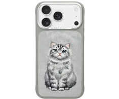„Nimmy Lucky Fashion Cat“ „MagSafe“ dėklas, skirtas „iPhone 17 Pro Max“ – pilka