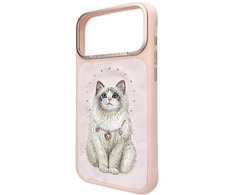 „Nimmy Lucky Fashion Cat“ „MagSafe“ dėklas, skirtas „iPhone 17 Pro Max“ – rožinis