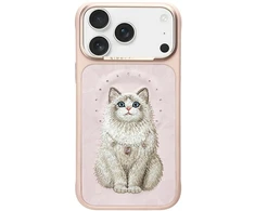 „Nimmy Lucky Fashion Cat“ „MagSafe“ dėklas, skirtas „iPhone 17 Pro Max“ – rožinis
