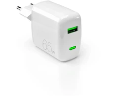 Puro Elektrik Puro 65W GaN USB-A USB-C laidinis įkroviklis – baltos spalvos
