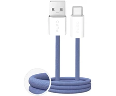 Puro Fabrik 2.0 10W USB-A – USB-C Braided Kabelis 1.5m – mėlynos spalvos