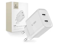 Tech-Protect C20W įkroviklis 2x USB-C PD 20W - baltas