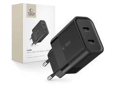 Tech-Protect C20W įkroviklis 2x USB-C PD 20W - juodas