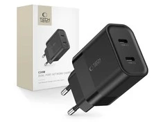 Tech-Protect C20W įkroviklis 2x USB-C PD 20W - juodas