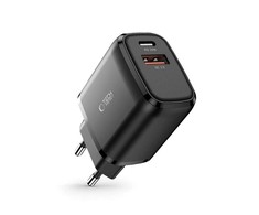 Tech-Protect C20W įkroviklis USB-C PD 20W / USB-A QC 3.0 – juodas