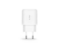 Tech-Protect C20W USB-C PD 20W / USB-A QC 3.0 įkroviklis su USB-C / Lightning kabeliu – baltas
