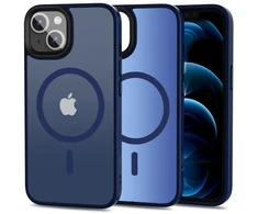 Mėlyna Tech-Protect MagMat MagSafe iPhone 13 dėklas – matinis tamsiai mėlynas