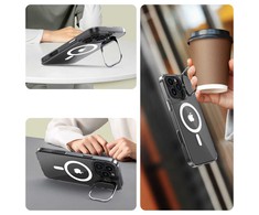 Hurtel Eco Leather View dėklas iPhone 13 mini – violetinis