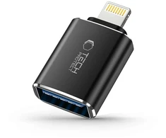 Tech-Protect UltraBoost Lightning (vyriškas) / USB-A (moteriškas) OTG adapteris – juodas