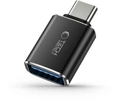 Tech-Protect UltraBoost USB-C (vyriškas) / USB-A (moteriškas) OTG adapteris – juodas