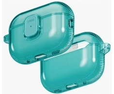 „Uniq Glase Pro“ dėklas, skirtas „AirPods Pro 3“ ausinėms, su užraktu – permatomas Mėlyna