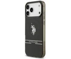 Us Polo Assn US Polo DH and Bottom Stripe Logo MagSafe dėklas Apple iPhone 17 Pro Max juodos spalvos