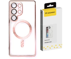 Wozinsky Electroplated with Magsafe for Samsung Galaxy S25 Ultra – dėklas telefonui rožinės spalvos
