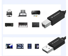 Wozinsky WKDDY3S USB-B - USB-A 480Mb/s kabelis 2m - juodas