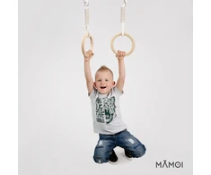 Mediniai gimnastikos žiedai vaikams aktyviems žaidimams ir mankštai