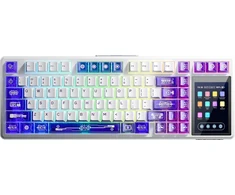 Klaviatūra Aula L99 (Balta/Violetinė) - Caramel Latte Switches