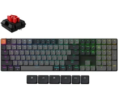 Žemo Profilio Klaviatūra Keychron K5 QMK (Juoda) - Low Profile Gateron Raudona Switches
