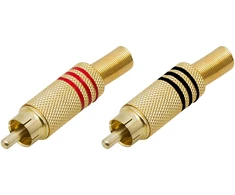 1034# RCA cinch kištukas, auksinis, didelis, juodas